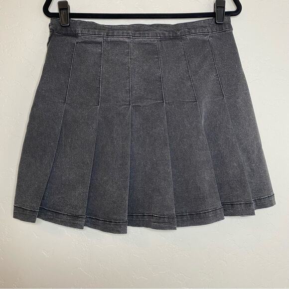 Simple Society Y2K Gray Pleated Preppy Mini Skirt XL - Picture 8 of 9
